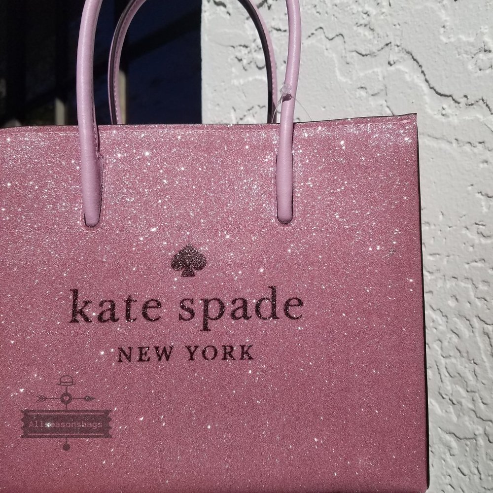 Kate Spade Trista Glitter Satchel Lola Wallet Pink - Picture 3 of 11